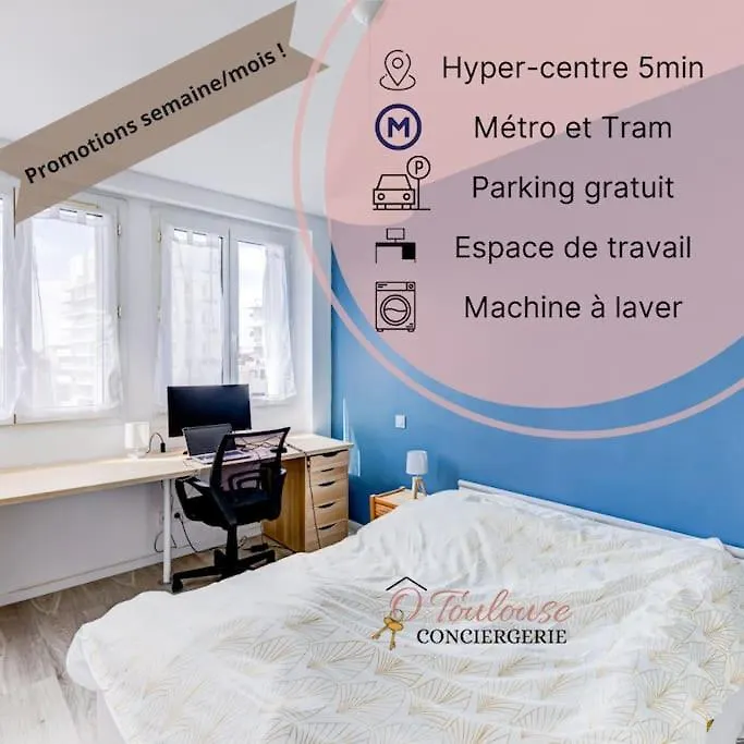 Guest house Le Central - Chambre Privative Avec Salon Et Terrasse Privee Hotel Toulouse
